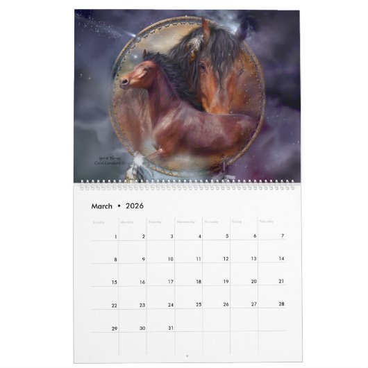 Horses Art Calendar Kalender (Mar 2026)