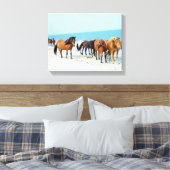 Horses Assateague Nationaal Zee Shore Maryland Canvas Afdruk (Insitu (Slaapkamer))