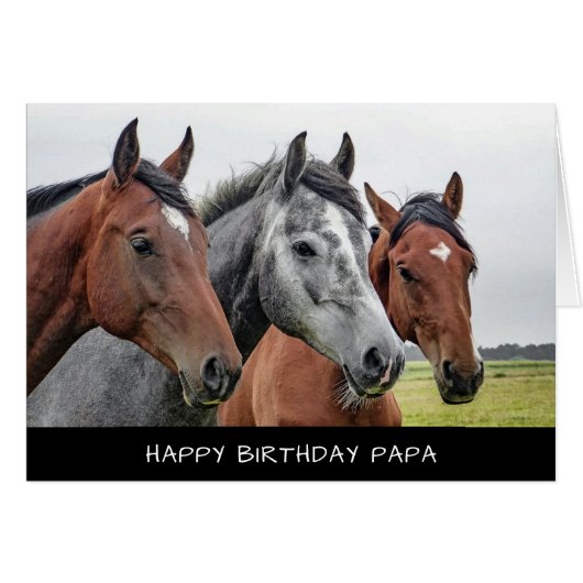Horses Birthday Card (Voorkant Horizontaal)