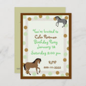 Horses Birthday Invitation Kaart (Voorkant / Achterkant)