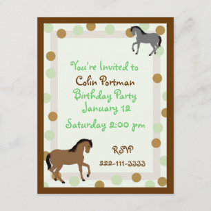 Horses Birthday Invitation Kaart