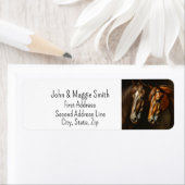  Horses Boerderij Natuur Dierlijke Kunst Etiket (Insitu)