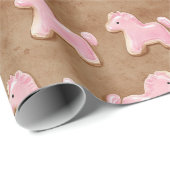 Horses Brown Pink Birthday Cadeaupapier (Rol Hoek)