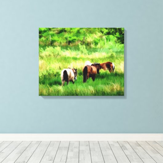 HORSES CANVAS AFDRUK (Insitu (Houten vloer))