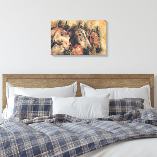 Horses Canvas Afdruk (Insitu (Slaapkamer))