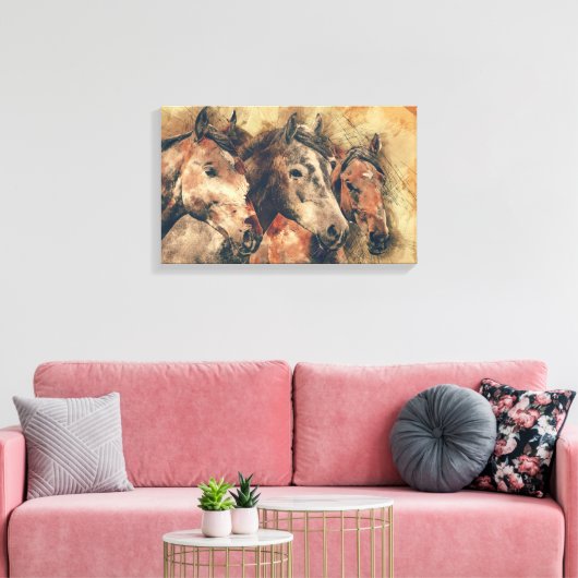 Horses Canvas Afdruk (Insitu (Woonkamer))