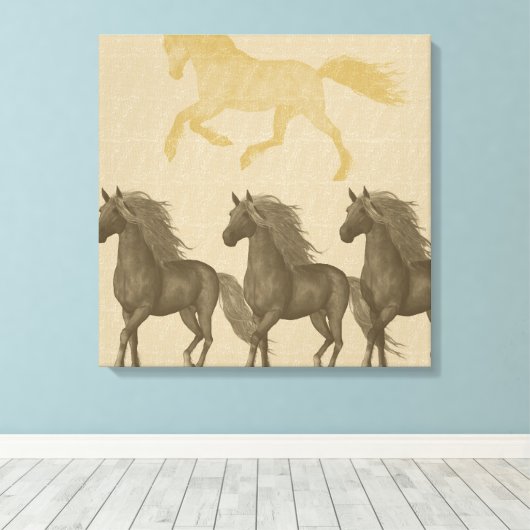 Horses Canvas Afdruk (Insitu (Houten vloer))