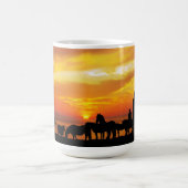 Horses Cattle Sunset Cowboy Silhouette Mok (Midden)