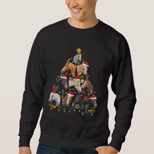 Horses Christmas Tree Horse  Xmas Pyjama Trui (Voorkant)