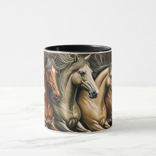 Horses coffee mug mok (Midden)
