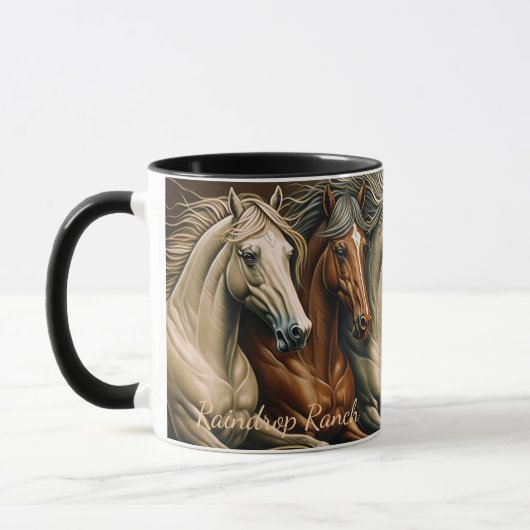 Horses coffee mug mok (Links)