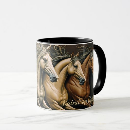 Horses coffee mug mok (Voorkant rechts)