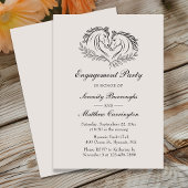 Horses Country Western Elegant Engagement Party Kaart