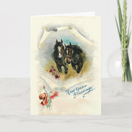 Horses Custom Christmas Wenskaart Feestdagen Kaart (Voorkant)