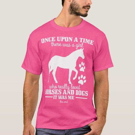 Horses Dogs Funny Horse Riding Horse Girl T-shirt (Voorkant)