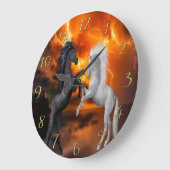 Horses fighting in a bad lightning storm 1 grote klok (Hoek)