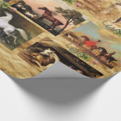 HORSES FINE ART PAINTINGS PARCHMENT, HOEFIJZERS CADEAUPAPIER (Hoek)