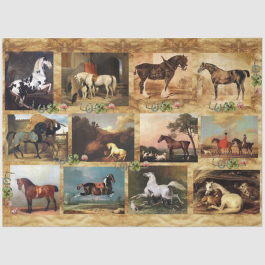 HORSES FINE ART PAINTINGS PARCHMENT, HOEFIJZERS TISSUEPAPIER (Voorkant)