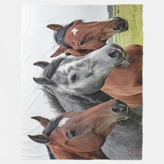 Horses Fleece Blanket (Voorkant)