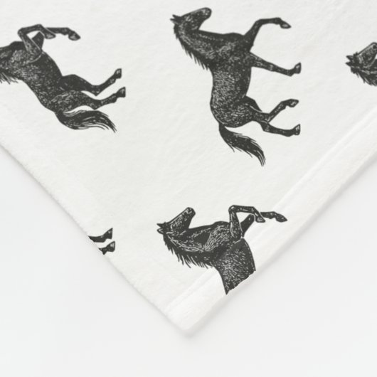 Horses Fleece Deken (Hoek)
