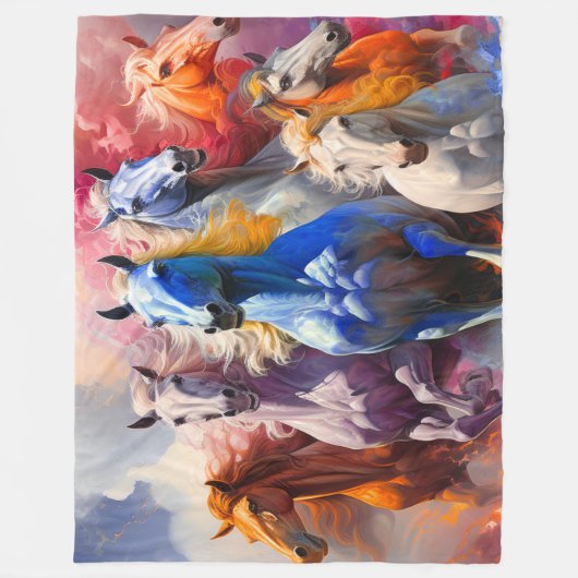 Horses Fleece Deken (Voorkant)