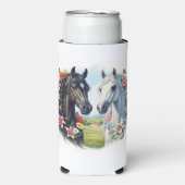 Horses framed by flowers seltzer blikjeskoeler (Seltzer Voorkant)