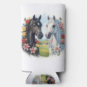 Horses framed by flowers seltzer blikjeskoeler (Achterkant)