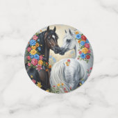 Horses framed in flowers  confetti (Kleine voorkant)