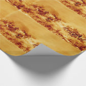 HORSES GRAZEN, Antiek bruin Oranje geel Cadeaupapier (Hoek)