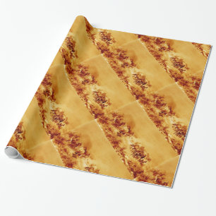 HORSES GRAZEN, Antiek bruin Oranje geel Cadeaupapier