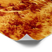 HORSES GRAZEN Antiek Oranje Geel Bruin Sepia Poster (Hoek)