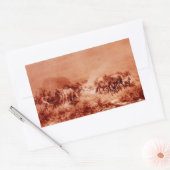 HORSES GRAZING,Antiek rode bruine roze Rechthoekige Sticker (Envelop)
