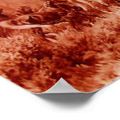 HORSES GRAZING Antiek Rood Bruin Roze Poster (Hoek)