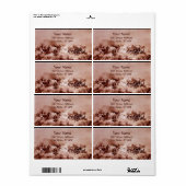 HORSES GRAZING, bruine sepia Etiket (Full Sheet)