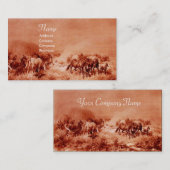 HORSES GRAZING, bruine sepia Visitekaartje (Voorkant / Achterkant)