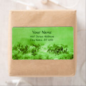 HORSES GRAZING Light Green Etiket (Insitu)