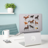 Horses Highland Cows Farm Custom-Cut Vinyl Sticker (Laptop op bureau)