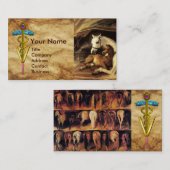 HORSES HINDQUARTERS CADUCEUS VETERINAIR SYMBOOL VISITEKAARTJE (Voorkant / Achterkant)