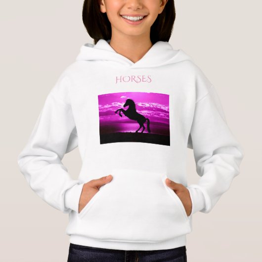 HORSES hoodie, comfortabele blend hanen sweatshirt (Voorkant)