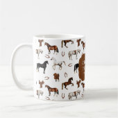 Horses Horseshoe Horse Saddles Custom Name Koffiemok (Links)