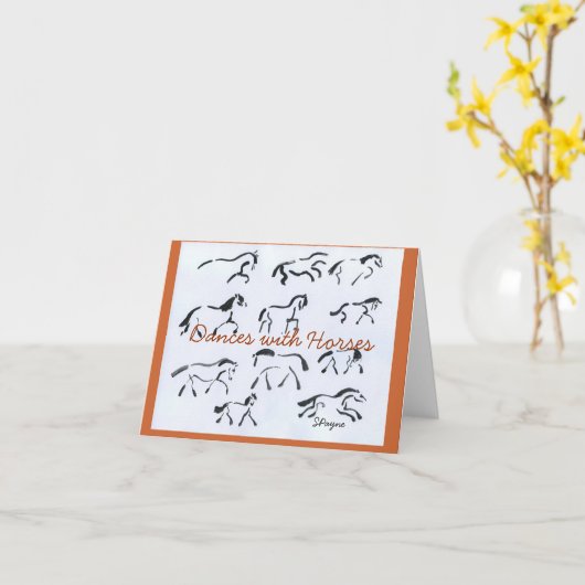 Horses in Motion Note Kaart (Gele Bloem)