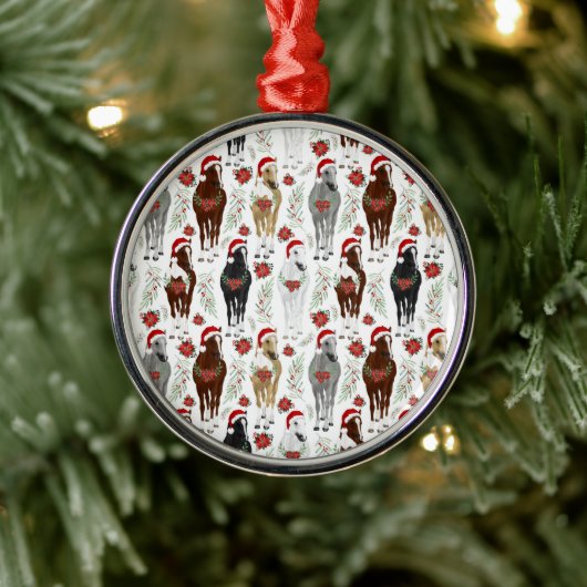 Horses in Santa Hats Christmas Ornament Keepsake (Boom)