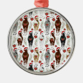 Horses in Santa Hats Christmas Ornament Keepsake (Voorkant)