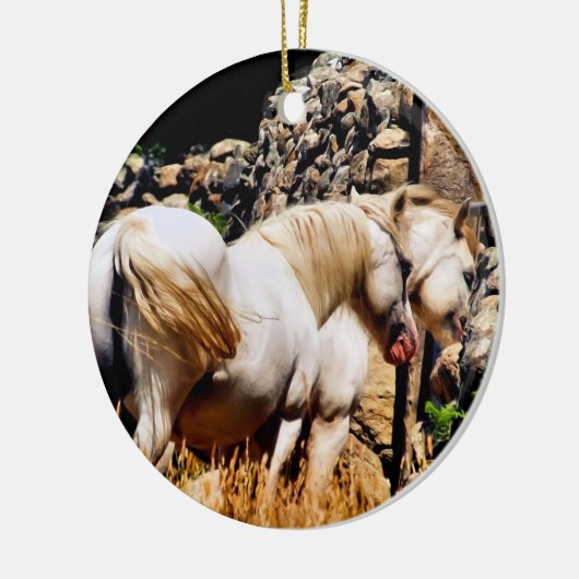 HORSES KERAMISCH ORNAMENT (Links)