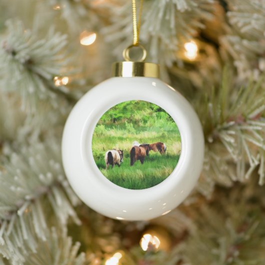 HORSES KERAMISCHE BAL ORNAMENT (Boom)