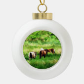 HORSES KERAMISCHE BAL ORNAMENT (Voorkant)