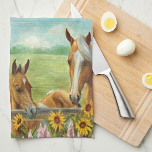 Horses Kitchen Towel Theedoek (Quarter Fold)
