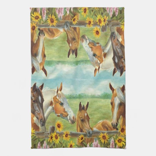 Horses Kitchen Towel Theedoek (Verticaal)
