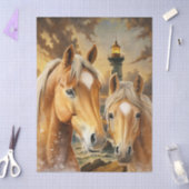 Horses Lighthouse & Ocean Scene Tissuepapier (Craft)