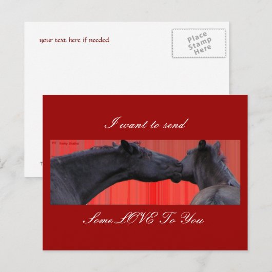 Horses & Love Briefkaart aanpasbaar (Voorkant / Achterkant)
